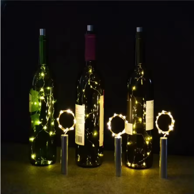 LED Wijnfles Kurk Lichtslinger – Koperdraad Flesverlichting voor Feest en Decoratie