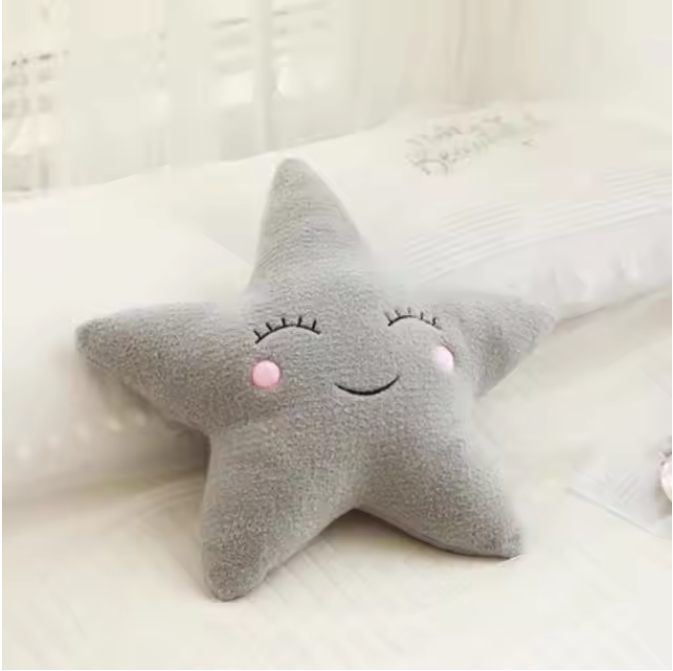 Pluche Wolk Maan Ster Kussen – Zacht Decoratief Kinderkussen met Regen Druppel Ontwerp