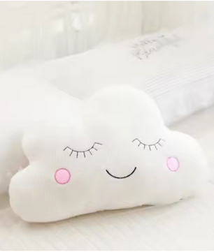 Pluche Wolk Maan Ster Kussen – Zacht Decoratief Kinderkussen met Regen Druppel Ontwerp