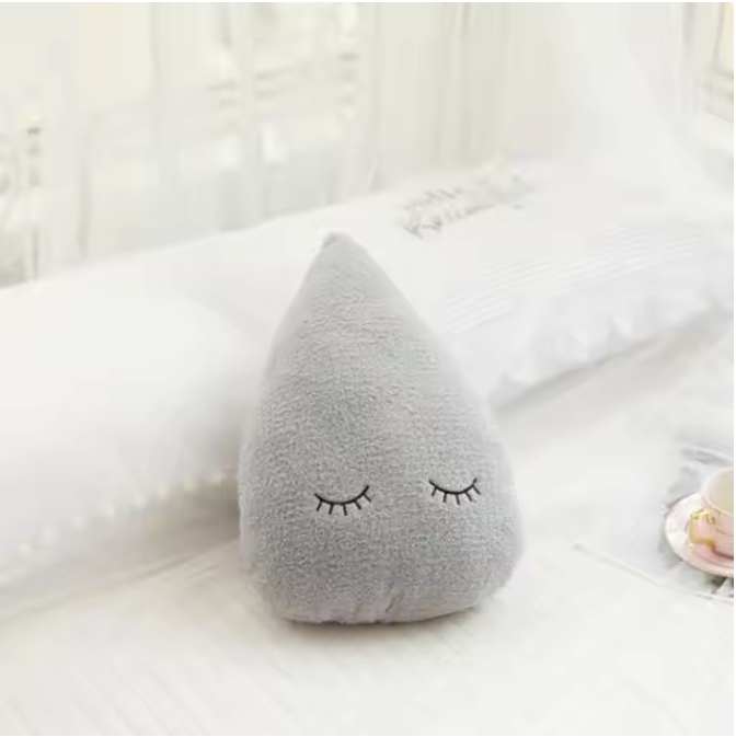 Pluche Wolk Maan Ster Kussen – Zacht Decoratief Kinderkussen met Regen Druppel Ontwerp