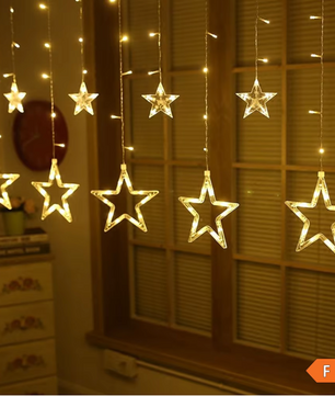 LED Sterrengordijn Lichtslinger 3,5 m – 138 LED Raamverlichting voor Feest en Decoratie