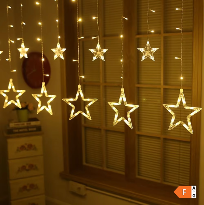 LED Sterrengordijn Lichtslinger 3,5 m – 138 LED Raamverlichting voor Feest en Decoratie