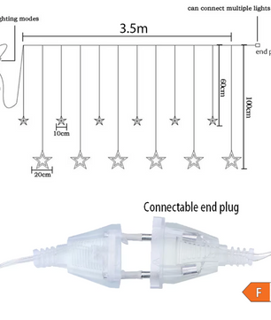 LED Sterrengordijn Lichtslinger 3,5 m – 138 LED Raamverlichting voor Feest en Decoratie