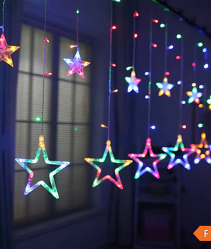 LED Sterrengordijn Lichtslinger 3,5 m – 138 LED Raamverlichting voor Feest en Decoratie