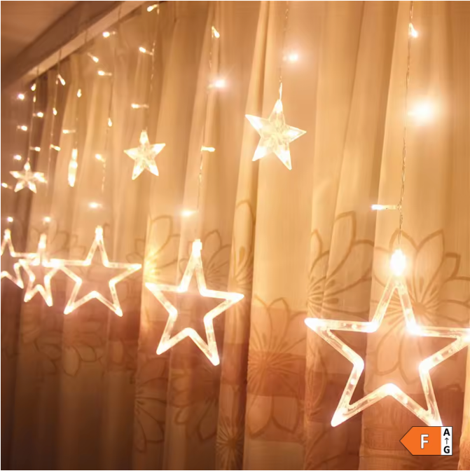 LED Sterrengordijn Lichtslinger 3,5 m – 138 LED Raamverlichting voor Feest en Decoratie