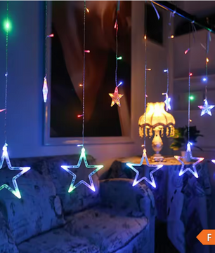 LED Sterrengordijn Lichtslinger 3,5 m – 138 LED Raamverlichting voor Feest en Decoratie