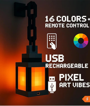 Pixelstijl LED Nachtlamp – Draagbare Kleurenlantaarn met 16 Kleuren voor Sfeer en Decoratie