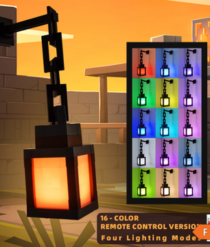 Pixelstijl LED Nachtlamp – Draagbare Kleurenlantaarn met 16 Kleuren voor Sfeer en Decoratie