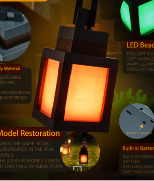 Pixelstijl LED Nachtlamp – Draagbare Kleurenlantaarn met 16 Kleuren voor Sfeer en Decoratie