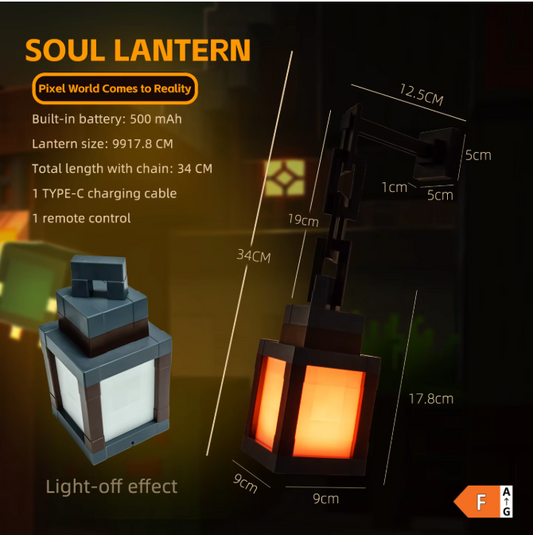 Pixelstijl LED Nachtlamp – Draagbare Kleurenlantaarn met 16 Kleuren voor Sfeer en Decoratie