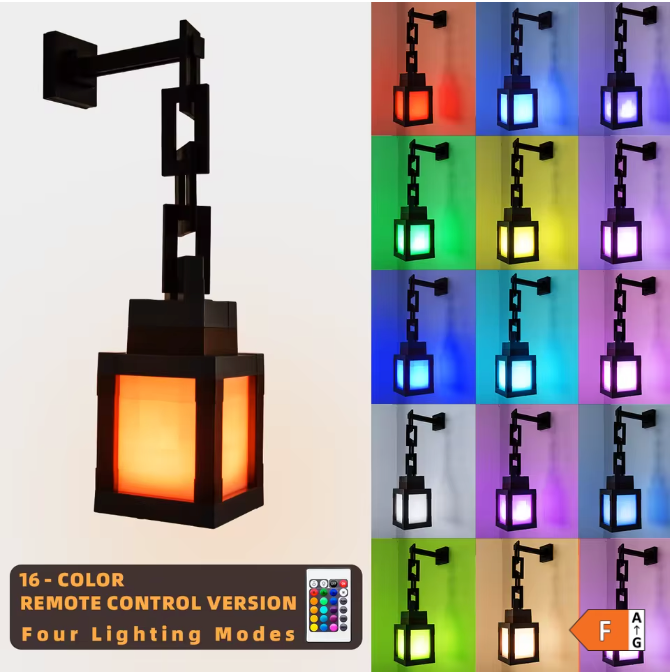 Pixelstijl LED Nachtlamp – Draagbare Kleurenlantaarn met 16 Kleuren voor Sfeer en Decoratie