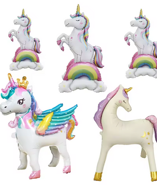 Staande Eenhoorn Folie Ballon – Decoratieve Feestballon voor Verjaardag en Babyshower