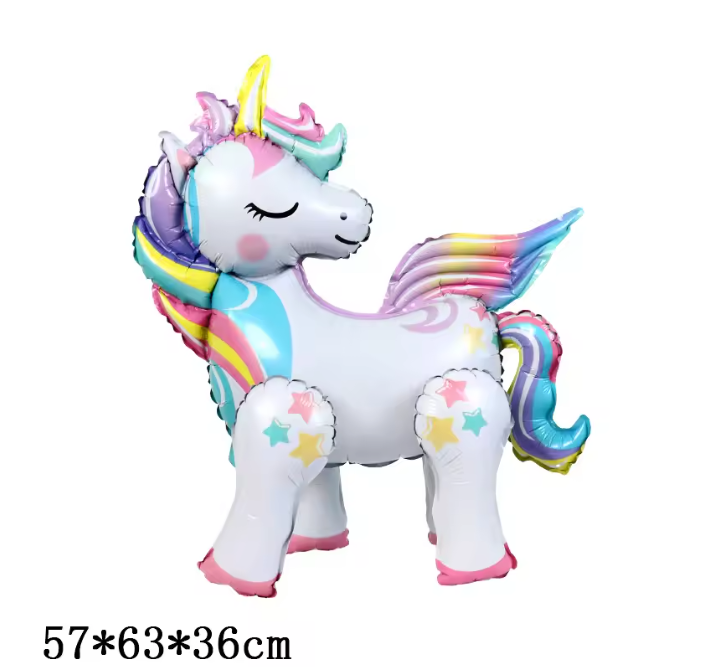 Staande Eenhoorn Folie Ballon – Decoratieve Feestballon voor Verjaardag en Babyshower