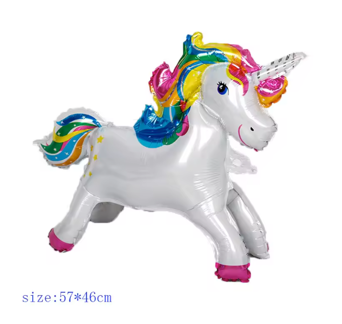 Staande Eenhoorn Folie Ballon – Decoratieve Feestballon voor Verjaardag en Babyshower