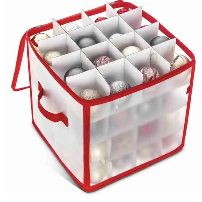 Kerstballen Opbergdoos met 64 Vakken – Organizer voor Kerstdecoratie en Ornamenten