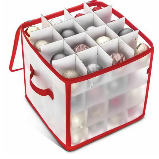 Kerstballen Opbergdoos met 64 Vakken – Organizer voor Kerstdecoratie en Ornamenten