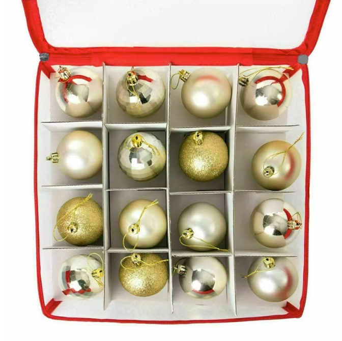 Kerstballen Opbergdoos met 64 Vakken – Organizer voor Kerstdecoratie en Ornamenten