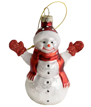 Mini Glazen Kersthanger – Decoratief Ornament met Sneeuwpop, Kerstman of Kerstboom