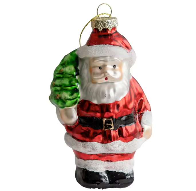 Mini Glazen Kersthanger – Decoratief Ornament met Sneeuwpop, Kerstman of Kerstboom