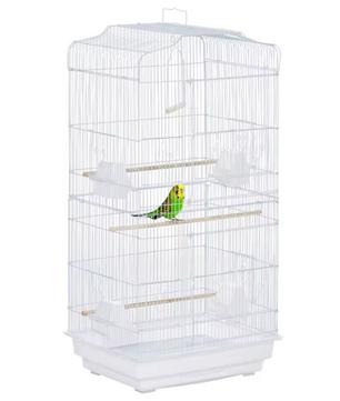 Vogelkooi met Zitstokken, Schommel en Voerbakken – Ruime Kooi voor Kleine Vogels met Uitneembare Lade