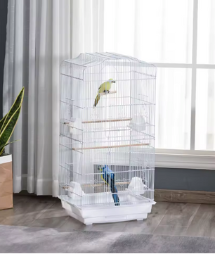 Vogelkooi met Zitstokken, Schommel en Voerbakken – Ruime Kooi voor Kleine Vogels met Uitneembare Lade