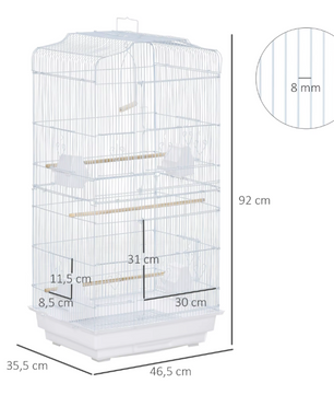Vogelkooi met Zitstokken, Schommel en Voerbakken – Ruime Kooi voor Kleine Vogels met Uitneembare Lade