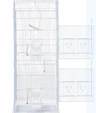Vogelkooi met Zitstokken, Schommel en Voerbakken – Ruime Kooi voor Kleine Vogels met Uitneembare Lade