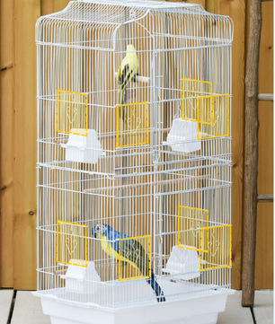 Vogelkooi met Zitstokken, Schommel en Voerbakken – Ruime Kooi voor Kleine Vogels met Uitneembare Lade