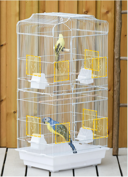 Vogelkooi met Zitstokken, Schommel en Voerbakken – Ruime Kooi voor Kleine Vogels met Uitneembare Lade