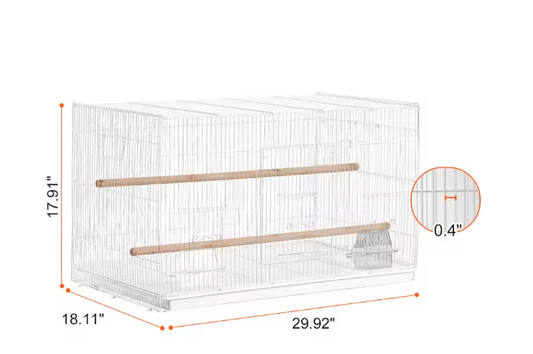 Stapelbare Vogelkooi met Verdeelwand en Zitstokken – Ruime Reis- en Binnenkooi voor Vogels met Handvat