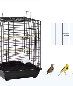 Vogelkooi met Openklapbaar Dak – Kooi met Zitstokken, Voerbakken en Lade voor Parkieten en Kanaries