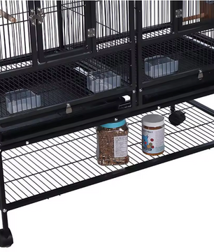 Grote Smeedijzeren Vogelkooi met Zitstokken en Wielen – Ruime Volière voor Papegaaien en Parkieten