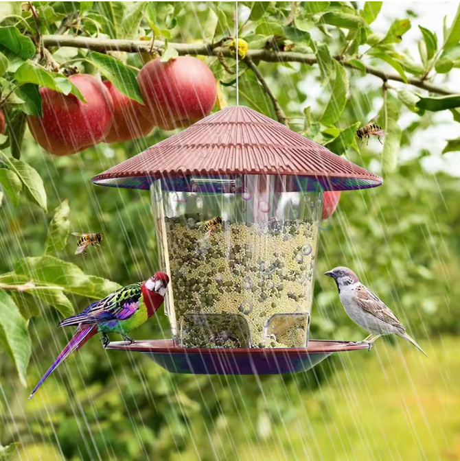 Hangende Tuin Vogelvoeder met Dak – Vogelvoerhuis voor Wilde Vogels