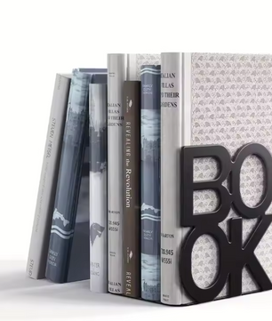 Metalen Boekensteun – L-Vormige Boekenhouder met Antislip Pads voor Planken, Bureau, Kantoor en Bibliotheek