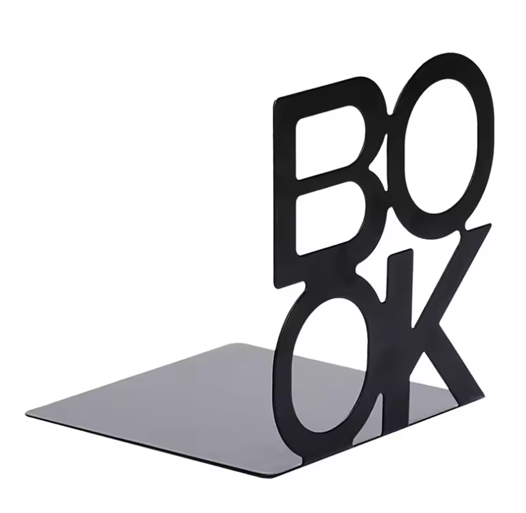 Metalen Boekensteun – L-Vormige Boekenhouder met Antislip Pads voor Planken, Bureau, Kantoor en Bibliotheek