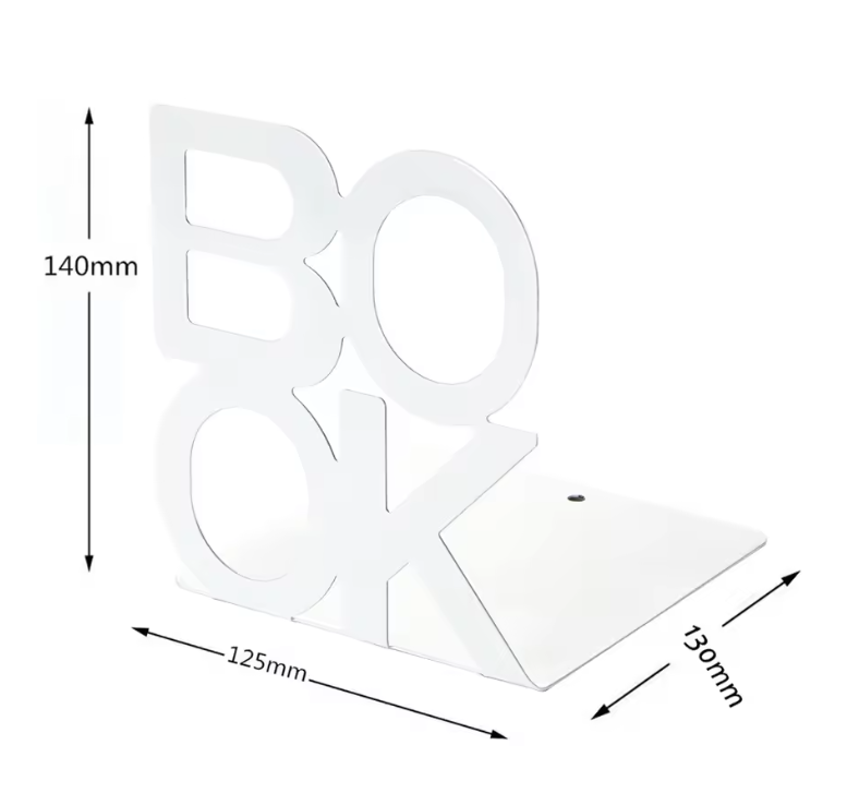 Metalen Boekensteun – L-Vormige Boekenhouder met Antislip Pads voor Planken, Bureau, Kantoor en Bibliotheek