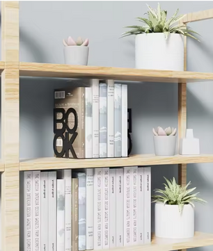 Metalen Boekensteun – L-Vormige Boekenhouder met Antislip Pads voor Planken, Bureau, Kantoor en Bibliotheek