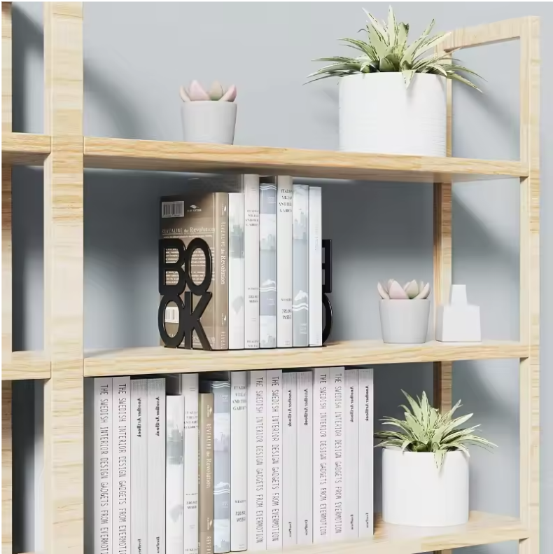 Metalen Boekensteun – L-Vormige Boekenhouder met Antislip Pads voor Planken, Bureau, Kantoor en Bibliotheek