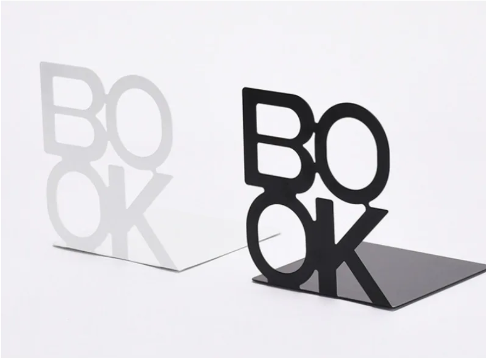 Metalen Boekensteun – L-Vormige Boekenhouder met Antislip Pads voor Planken, Bureau, Kantoor en Bibliotheek