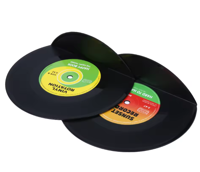 Retro Vinyl Platen Boekensteunen Set van 2 – Decoratieve LP Boeksteunen voor Planken en Bureau