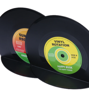 Retro Vinyl Platen Boekensteunen Set van 2 – Decoratieve LP Boeksteunen voor Planken en Bureau