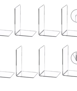 Set Transparante Acryl Boekensteunen – Stevige L-Vorm Boekhouders voor Planken en Bureau