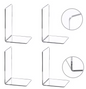 Set Transparante Acryl Boekensteunen – Stevige L-Vorm Boekhouders voor Planken en Bureau