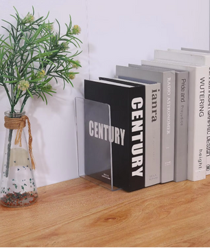 Set Transparante Acryl Boekensteunen – Stevige L-Vorm Boekhouders voor Planken en Bureau