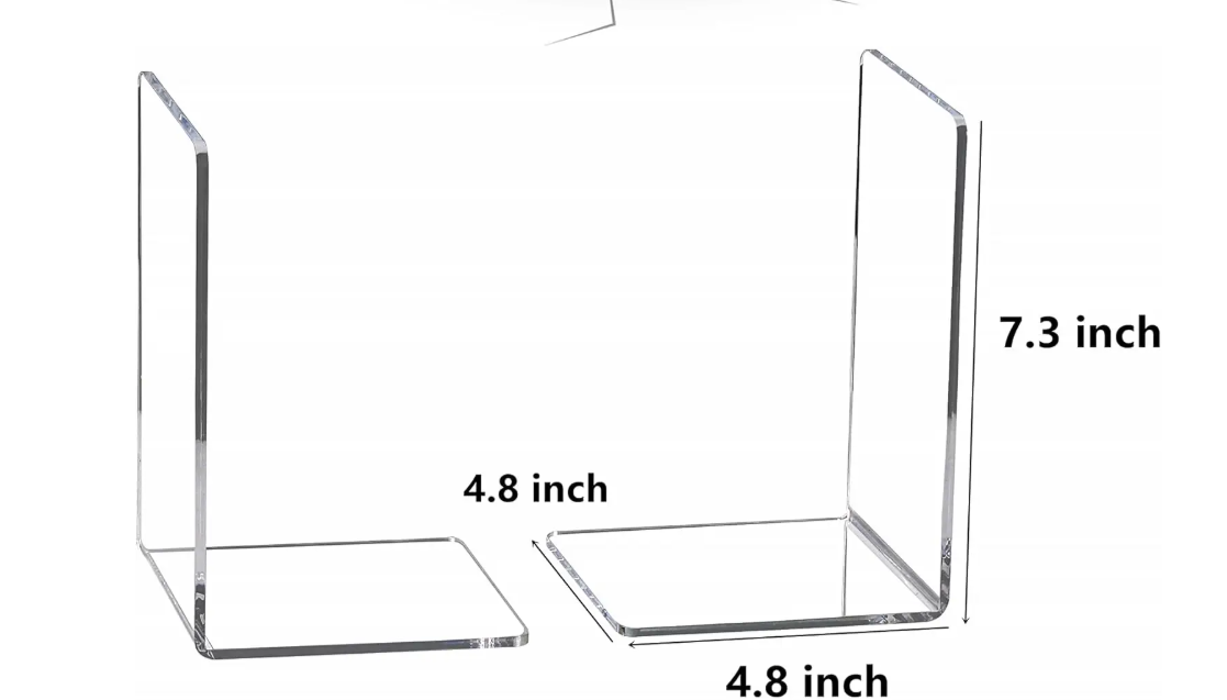 Set Transparante Acryl Boekensteunen – Stevige L-Vorm Boekhouders voor Planken en Bureau