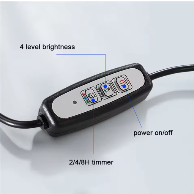LED Kweeklamp met Timer – Dimbare USB Terrarium Lamp voor Kamerplanten, Magnetisch of Zelfklevend