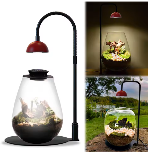 Micro Landscape Plantengroeilamp met Timer – Verstelbare Terrarium Lamp voor Kleine Planten