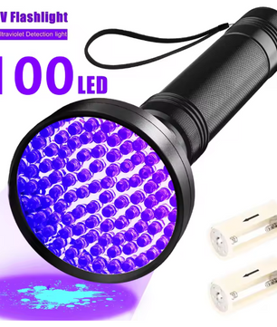 UV Zaklamp 100 LED – 395nm Ultraviolet Lamp voor Detectie en Inspectie