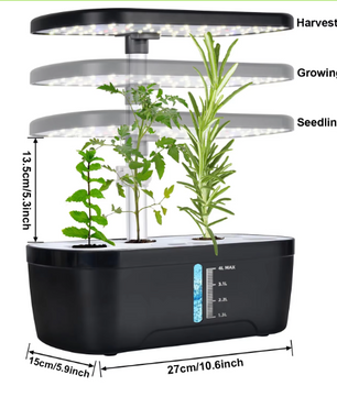 Hydroponische Kruidentuin met LED Groeilamp – Indoor Kweekset met Timer en Waterreservoir