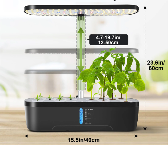 Hydroponische Kruidentuin met LED Groeilamp – Indoor Kweekset met Timer en Waterreservoir